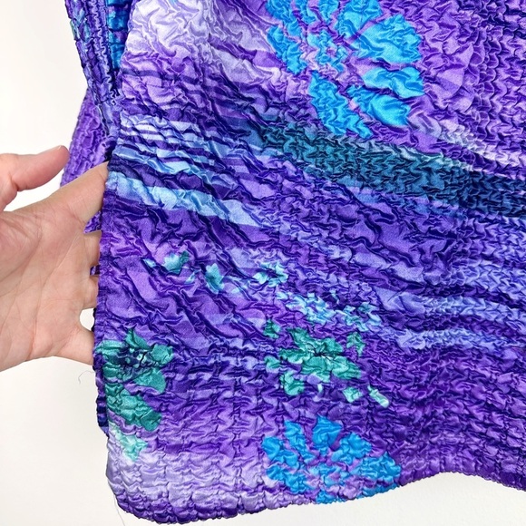 Vintage 80's Satin Quilted Crinkle Coat - Picture 5 of 8